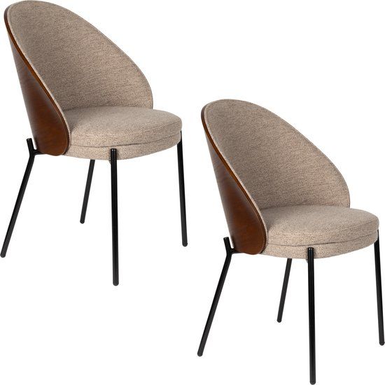 Dutchbone Rodin Eetkamerstoelen Beige - Set van 2