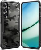 Ringke Fusion X | Hoesje Geschikt voor Samsung Galaxy S25 Plus | Back Cover | Militaire Standaard | Design Camo Zwart