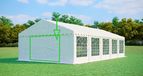 Paroi d'extrémité avec entrée étroite pour tente de réception, largeur 5 m – PVC, hauteur 2 m, entrée avec fermeture éclair - Blanc