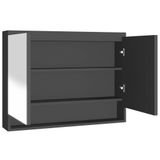 VidaXL Badkamerkast met spiegel 80x15x60 cm MDF Antracietkleurig