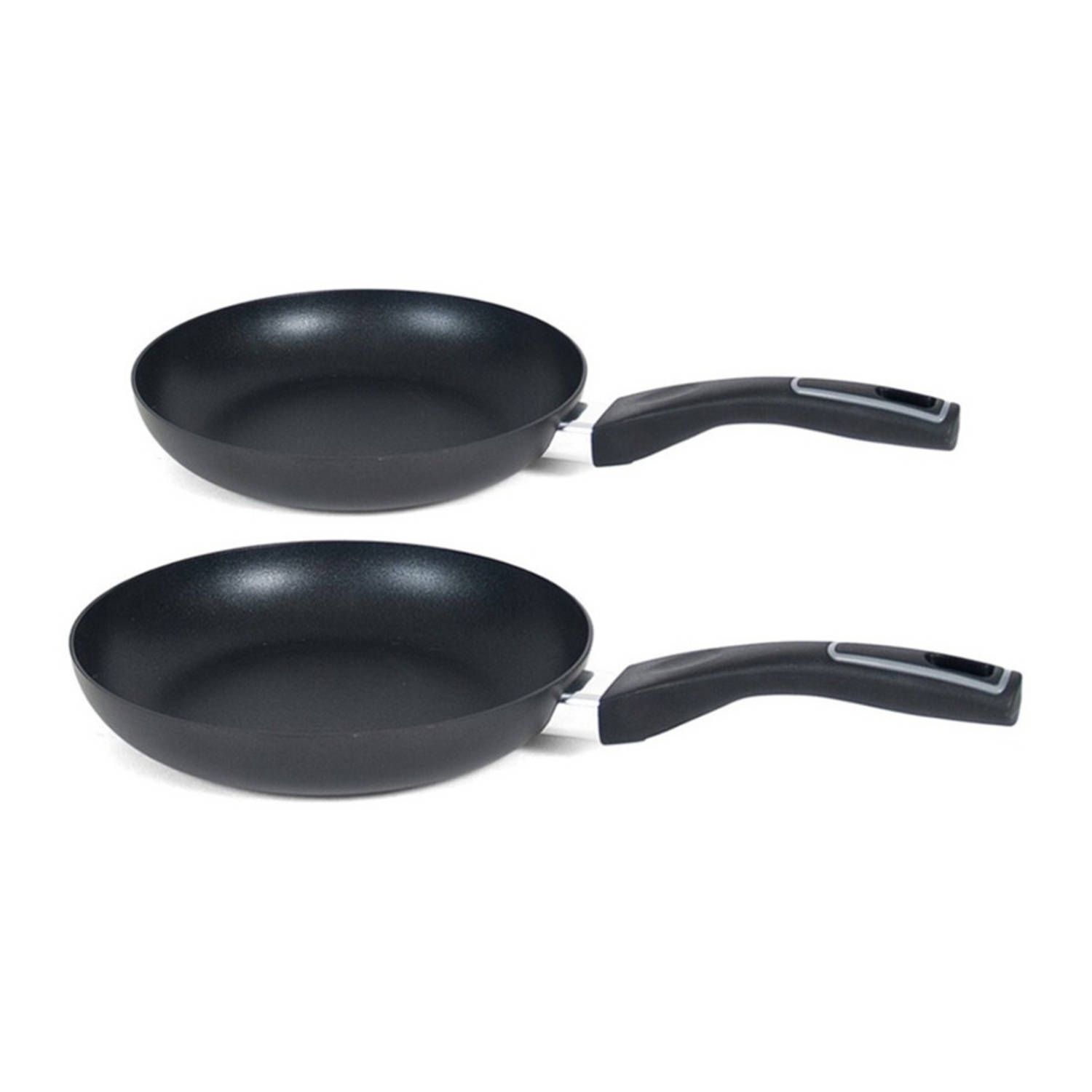 San Ignacio Gusto Pannenset - 2x Koekenpannen - 20 cm & 24 cm - Zwart