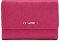 Lazarotti Leren portemonnee Bologna Leather Zip Wallet With 15 Card Slots Hot Pink roze