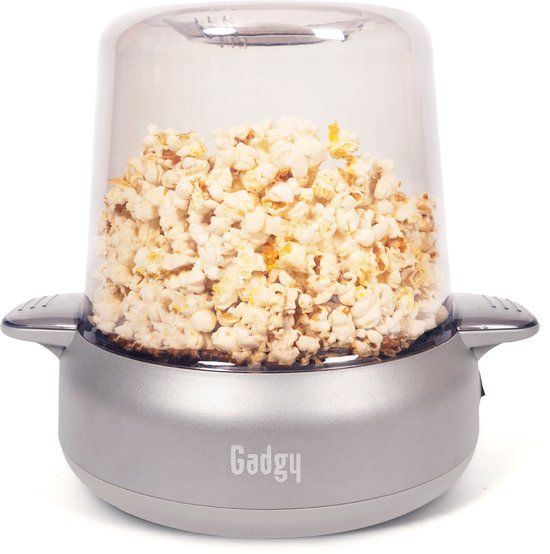 Gadgy Premium Popcornmachine - Popcornmaker - Vers & Huisgemaakt Popcorn in 4–5 Minuten - 500W - Zilver