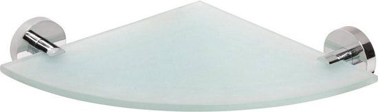 Sapho X-Round Hoekplanchet - Glas/Chroom - 25.5x5.5 cm