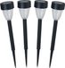 Luxform Lampe solaire de jardin - 4x - noir - effet LED Softtone - rechargeable - D7 x H37 cm