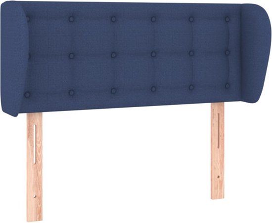 vidaXL Hoofdbord met randen 93x23x78/88 cm stof blauw