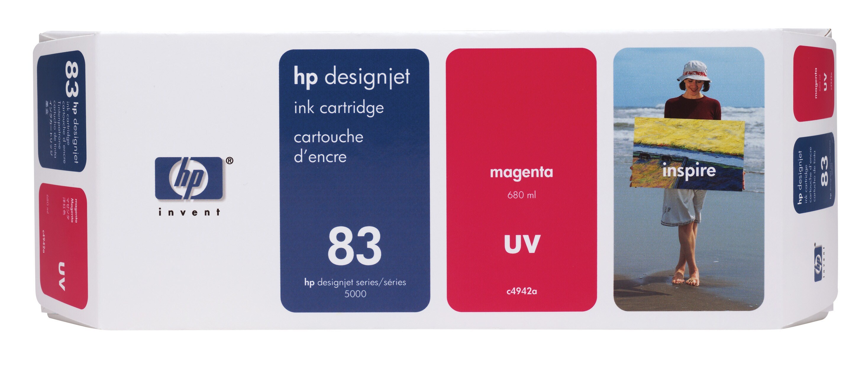 HP 83 680-ml Magenta DesignJet UV Ink Cartridge single pack / magenta