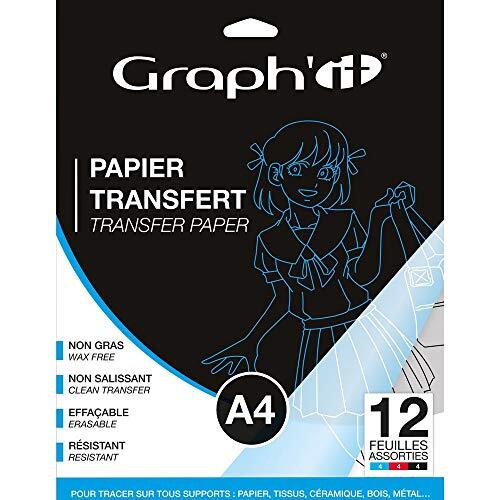 graph'it transferpapier, A4, verschillende kleuren, 12 stuks