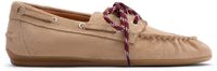 Sacha - Dames - Beige suède bootschoenen met rode veters - Maat 40