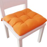 PETTI Artigiani Italiani - Zitkussen voor keukenstoel, set van 6 kussens voor keukenstoelen, van katoen met linten, oranje, 100% Made in Italy
