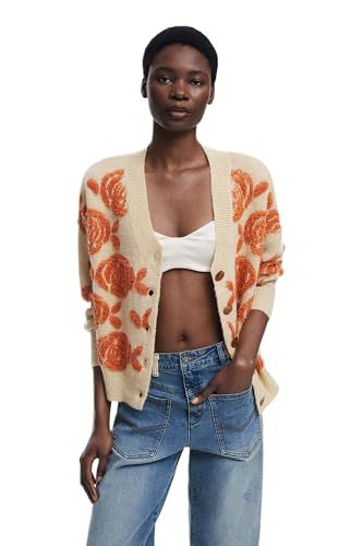 Desigual Pull JERS_Carter pour femme - Blanc - 38 - M