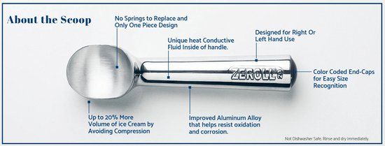 Zeroll Orginal Scoop Ijsschep - Goud - Ø55 mm - 20 Bollen Per Liter