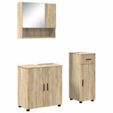vidaXL Badkamermeubel Set 3-delig Sonoma Eiken 61 x 35 x 64 cm
