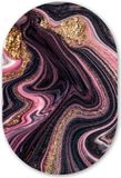 MuchoWow Muurovaal - Kunststof Wanddecoratie - Marmerlook - Roze/Paars/Goud - 80x120cm