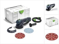 Festool RO 150 FEQ-Plus ROTEX tandwielkast excenterschuurmachine 720W 5mm slag (571805) in systainer + 50x schuurschijven P60
