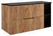 3xE living Meuble sous-vasque 80 cm, chêne artisanal/noir