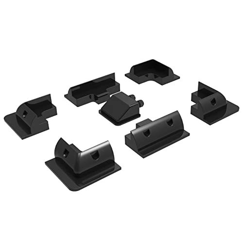 enjoy solar Zonnemodulebeugel, Spoilerhouder Dakgids in zwart/wit, ideaal voor campers Caravans Boten (ABS Montageset (Zwart))