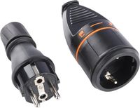 Merkloos Stekker set - stekker IP54 - contrastekker IP20 - lock - zwart