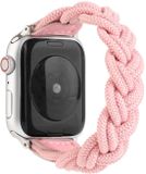 Grappige Merkloos Elastische geweven horlogeband voor Apple Watch Series 6 & SE & 5 & 4 40 mm / 3 & 2 & 1 38 mm, lengte: 120 mm (roze)