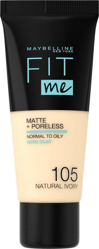 Maybelline New York Fit Me Matte + Poreless Foundation - 105 Natural Ivory - 30ml
