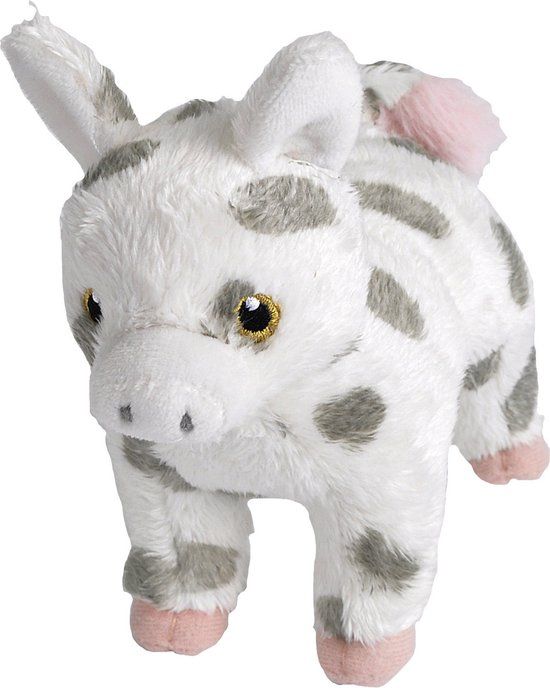 Pluche knuffel varken 18 cm - Multi kleur - Wild Republic