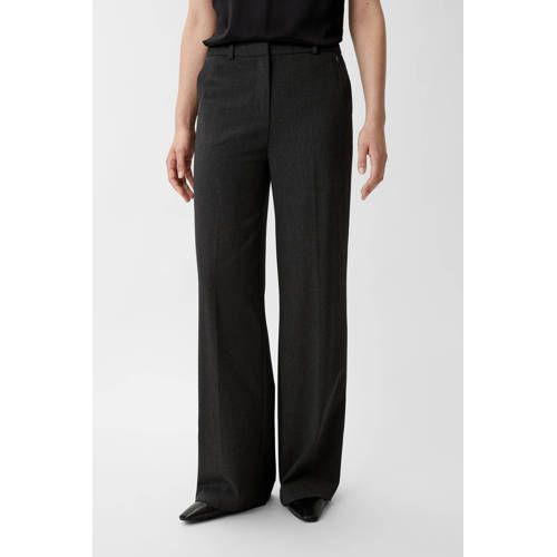 Comma Wide Leg Pantalon - Antraciet