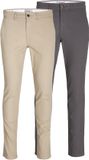 JACK&JONES JPSTMARCO JJDAVE 2PK MP NOOS Pantalon homme - W33/L34 - 2-Pack - Chino - Crockery/Asphalt