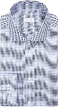 Seidensticker x-slim fit overhemd - popeline - blauw geruit - Strijkvrij - Boordmaat: 38