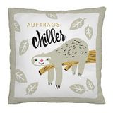GRUSS & CO H:PPY Life 48181 Pluche kussen motief luiaard | sierkussen, 25 cm x 25 cm, 100% polyester | grappig cadeau, decoratieartikel | 48181