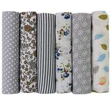 aufodara 6 stuks 50 cm x 50 cm Natuurlijke Katoenen Stof Pakket, Modieus Patroon Decoratieve Katoen Doek voor Naaien, Quilten, Kleding maken, Craft, Decoratie, Handwerk (Grijs)