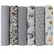 aufodara 6 stuks 50 cm x 50 cm Natuurlijke Katoenen Stof Pakket, Modieus Patroon Decoratieve Katoen Doek voor Naaien, Quilten, Kleding maken, Craft, Decoratie, Handwerk (Grijs)