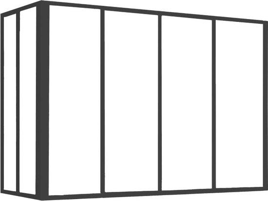 Vente-unique Hoekraam werkplaats van gepoedercoat aluminium - L120 x B60 x H130 cm - Zwart - BAYVIEW