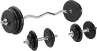Gorilla Sports EZ-Curlset 70 kg - Rubber - Halter met Gewichten - 30 mm