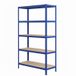 JOYFURNOS Étagère à 5 niveaux, Étagère de rangement en acier, pour garage et abri, Capacité de charge 750 kg, Bleu