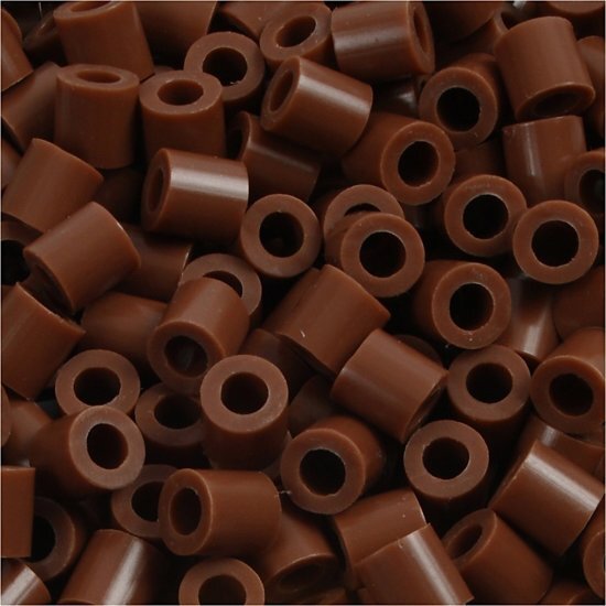 Nabbi Strijkkralen, afm 5x5 mm, gatgrootte 2,5 mm, chocolate (27), medium, 6000stuks