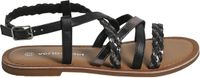 Vertbaudet Sandalen met gekruiste leren bandjes, veel zwart, maat 26