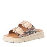 Tamaris dames leren muiltjes Beige/Snake