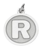 MOOYE ® - Collectie MOOYE Zilveren Letter R rond mat en glans kettinghanger