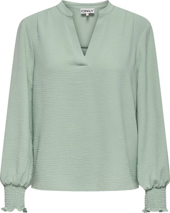 ONLY Mette Blouse Dames - Maat M - Groen - Lange mouw - T-shirt - 100% Gerecycled polyester