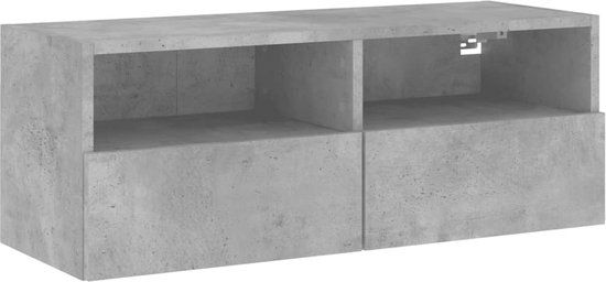 vidaXL Tv-wandmeubel 80x30x30 cm bewerkt hout betongrijs