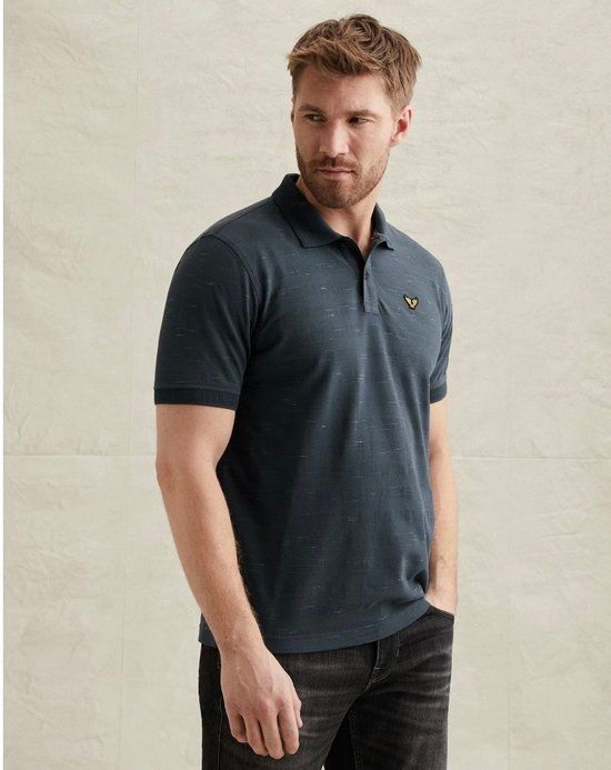 PME LEGEND Polo INJECTED POPCORN PIQUE SARGASSO SEA Blauw XL