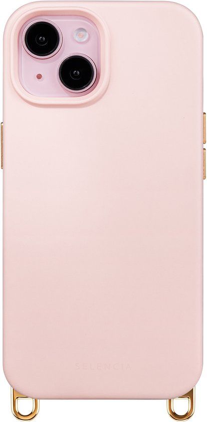Selencia Rivièra MagSafe Backcover met afneembare haakjes voor de Apple iPhone 15 - Sorbet Pink