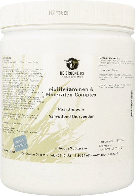 Groene Os Multivitamine / mineralen complex paard/pony 750 Gram