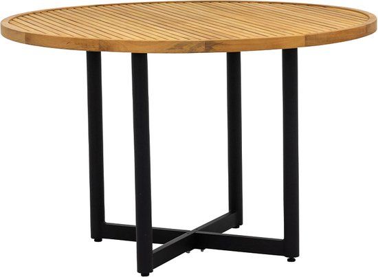 Apple Bee Jakarata Dining Table - Ø120cm - Teak - Black/Brown