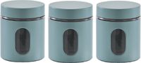 Zeller keuken Voorraadpot - 5x - met venster - eucalyptus groen - 600 ml - D10 x H12,5 cm
