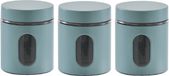 Zeller keuken Voorraadpot - 5x - met venster - eucalyptus groen - 600 ml - D10 x H12,5 cm