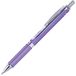 Pentel BL407V-A EnerGel Sterling Gel rollerball met drukmechanisme, 0,7 mm kogeldiameter = 0,35 mm lijndikte, paarse metalen behuizing, 1 stuk
