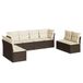 vidaXL 8-delige Loungeset met Kussens, Poly Rattan, Bruin