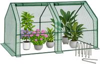 VOUNOT® Mini Tuinkas 180x90x90 cm, Wandelbare Foliekas met 2 Ritsdeuren, Compact Kweekkas voor Balkon en Tuin, Versterkte PE-Folie 135 g/m², Groen