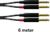 Cordial dubbel-jackkabel 6m Rean stekker CFU 6 PP - Audio kabel